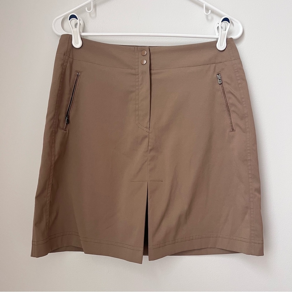 Tail Tech Brown Tennis and Golf A-Line Skort with Zipper Pockets Size 8